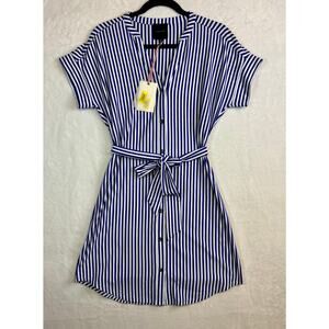Alex Marie Size Small New With Tags Blue White Striped Dress Nautical Summer